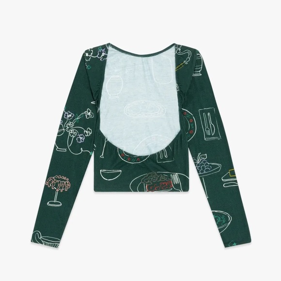 LISA SAYS GAH Rowan Top in Set the Table Forest Size M - Picture 6 of 10